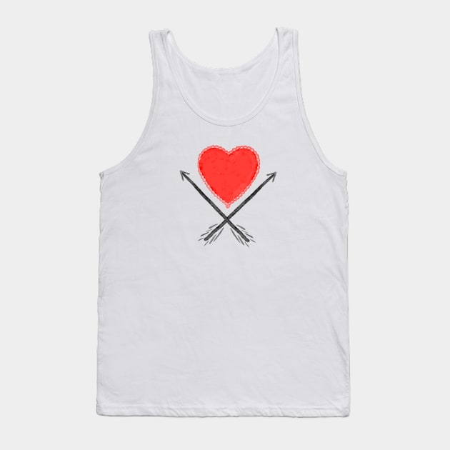 Lace Heart and Arrows Tank Top by HB Loves Crafts